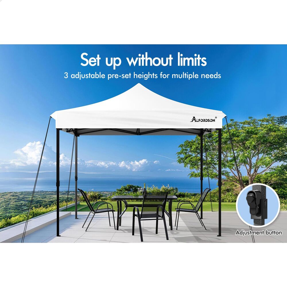ALFORDSON Gazebo 3x3 Pop Up Tent Wedding Canopy White