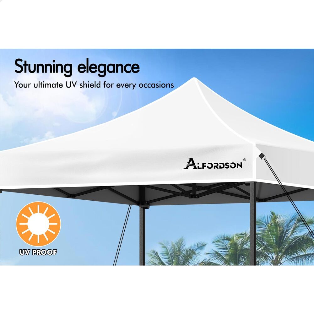 ALFORDSON Gazebo 3x3 Pop Up Tent Wedding Canopy White