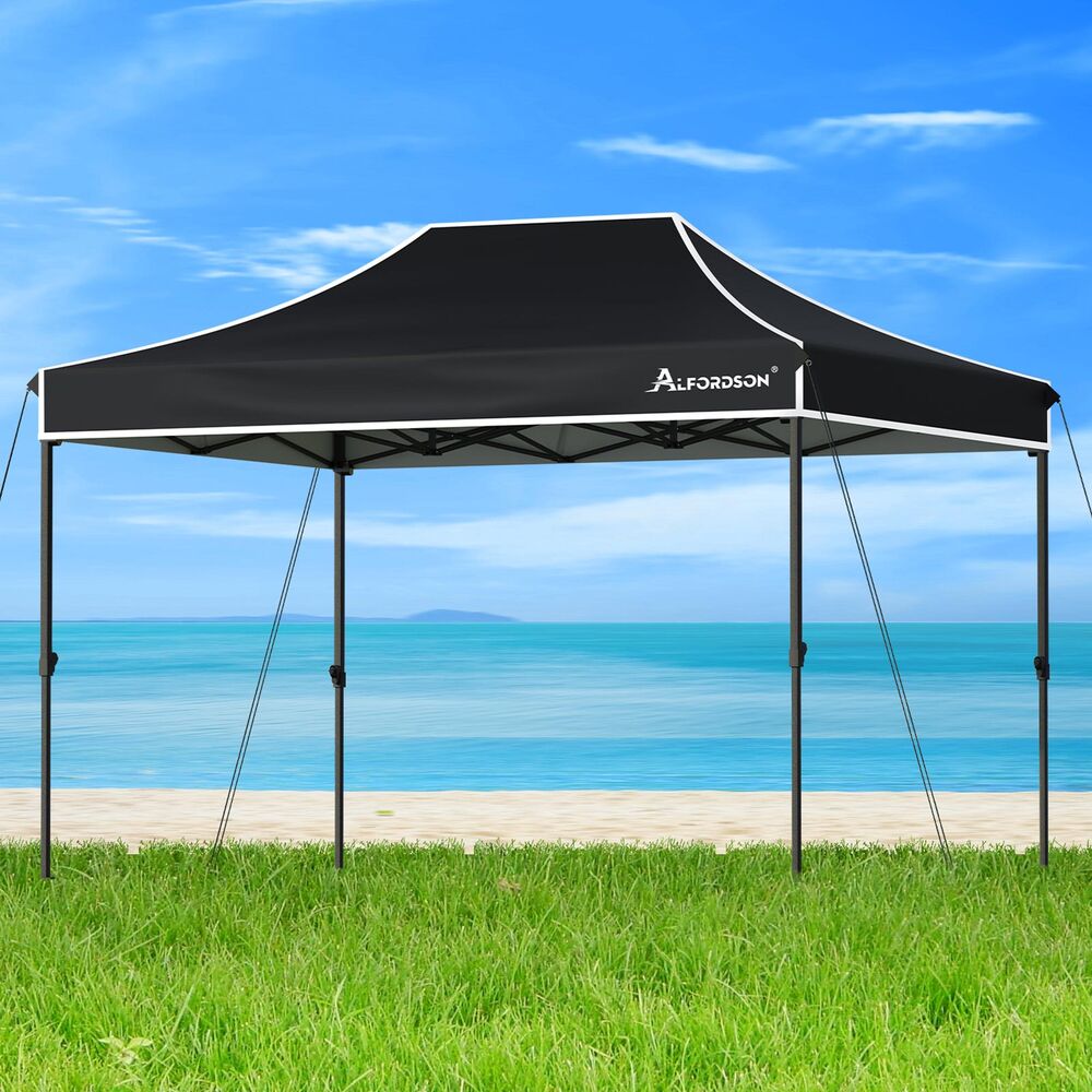 ALFORDSON Gazebo 3x4.5 Pop Up Tent Wedding Canopy Black