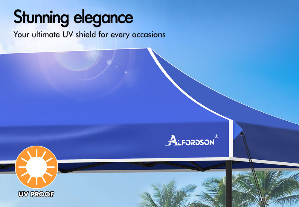 ALFORDSON Gazebo 4.5x3m Pop Up Marquee 600D Oxford Folding Outdoor Tent Blue