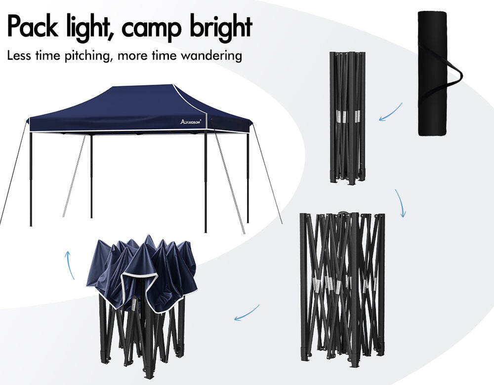 ALFORDSON Gazebo 4.5x3m Pop Up Marquee 600D Oxford Folding Outdoor Tent Navy