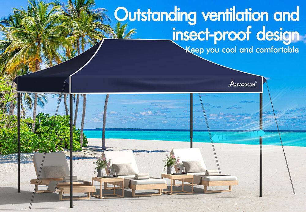 ALFORDSON Gazebo 4.5x3m Pop Up Marquee 600D Oxford Folding Outdoor Tent Navy