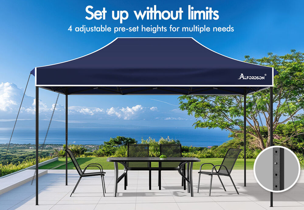 ALFORDSON Gazebo 4.5x3m Pop Up Marquee 600D Oxford Folding Outdoor Tent Navy