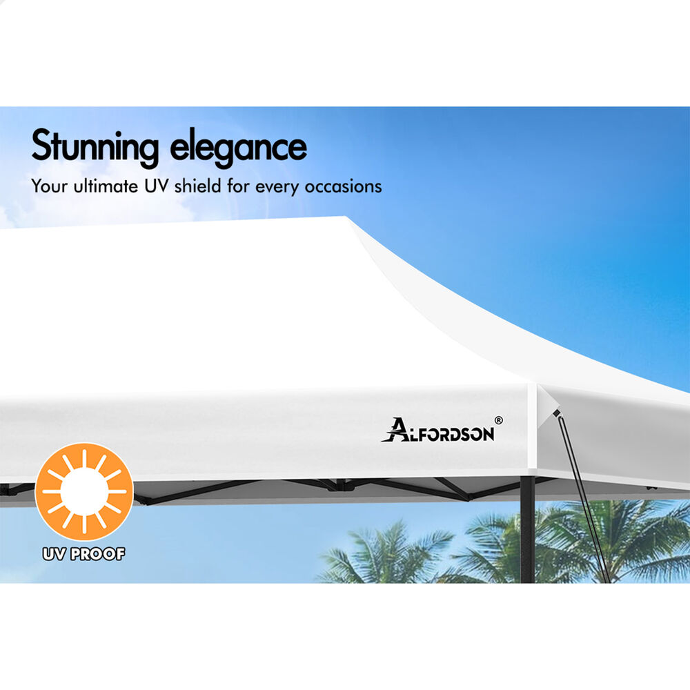 ALFORDSON Gazebo 4.5x3m Pop Up Marquee 600D Oxford Folding Outdoor Tent White