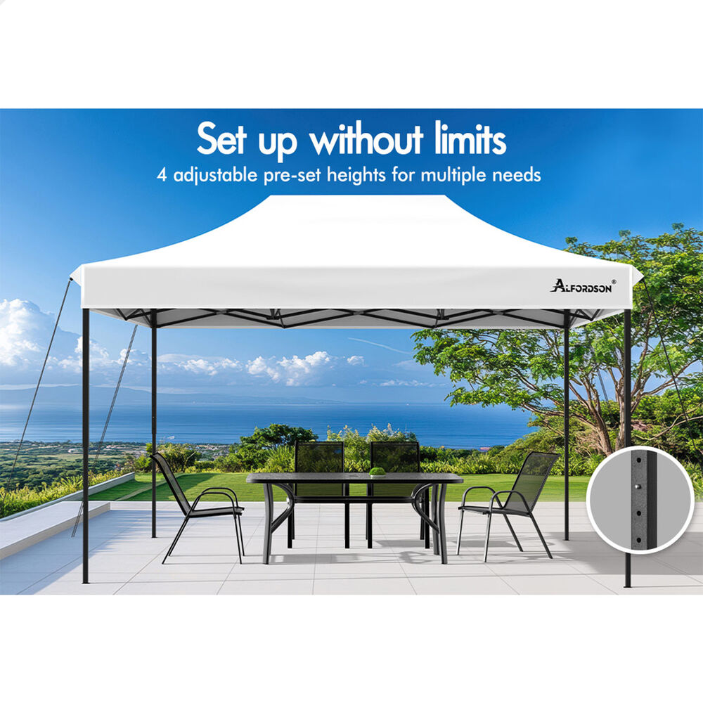 ALFORDSON Gazebo 4.5x3m Pop Up Marquee 600D Oxford Folding Outdoor Tent White