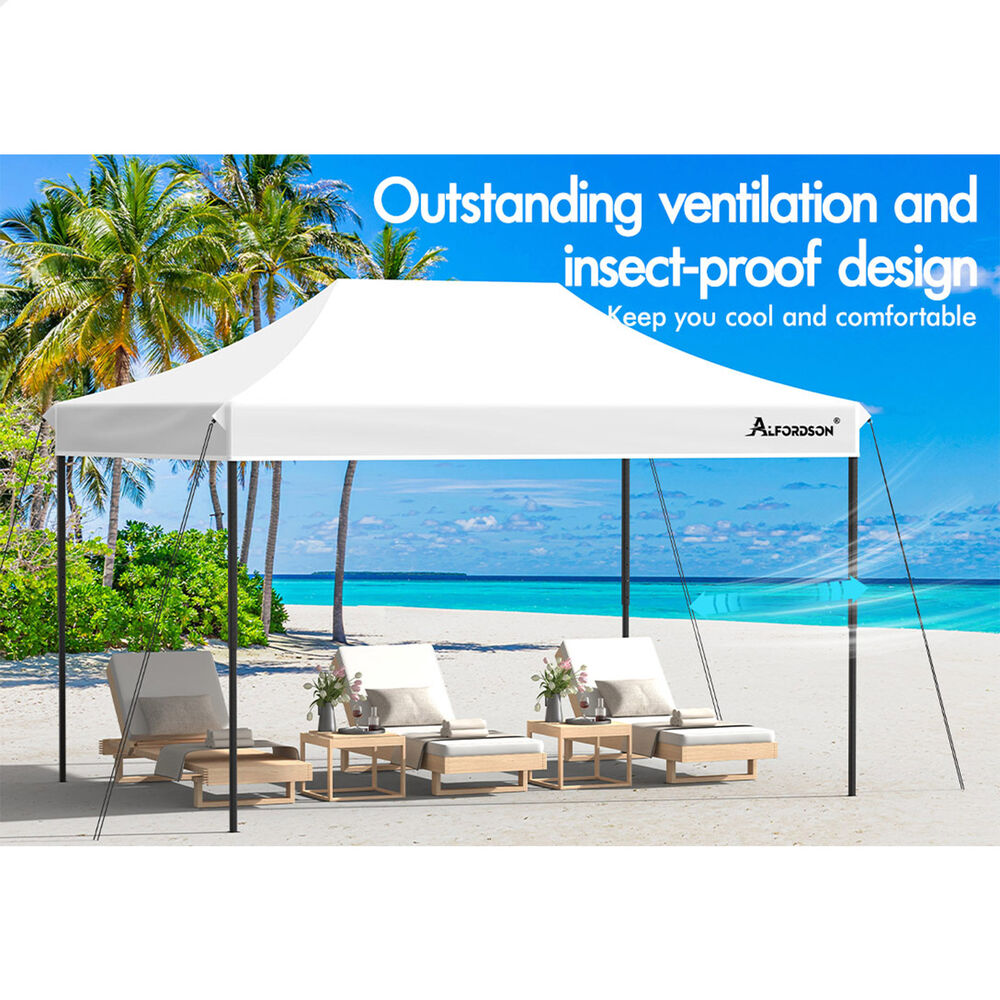 ALFORDSON Gazebo 4.5x3m Pop Up Marquee 600D Oxford Folding Outdoor Tent White