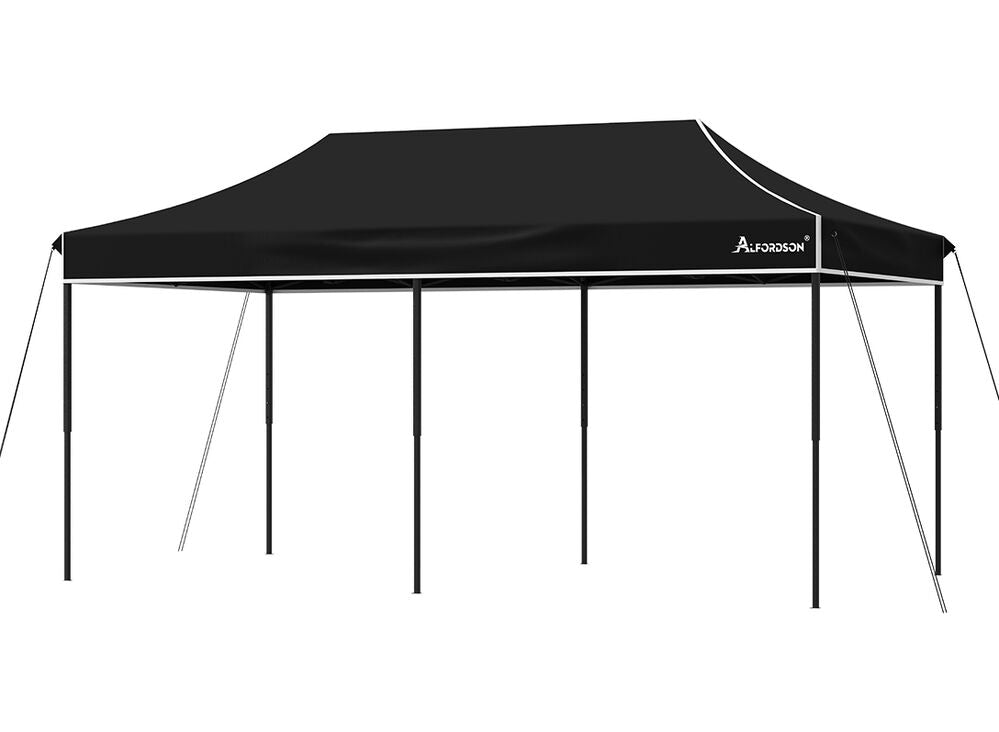 ALFORDSON Gazebo 6x3m Pop Up Marquee 600D Oxford Folding Outdoor Tent Black
