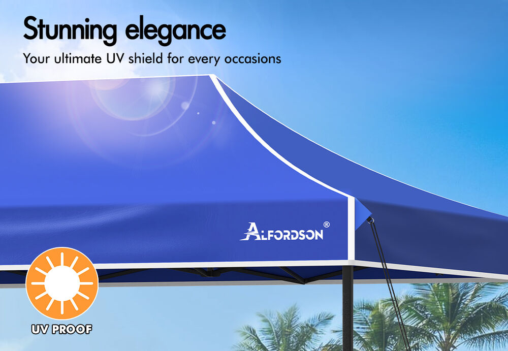 ALFORDSON Gazebo 6x3m Pop Up Marquee 600D Oxford Folding Outdoor Tent Blue