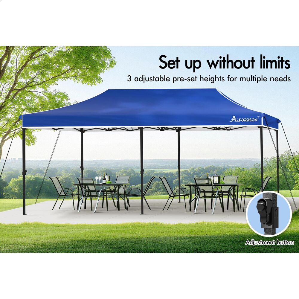 ALFORDSON Gazebo 3x6 Pop Up Marquee Outdoor Folding Tent Wedding Canopy Blue