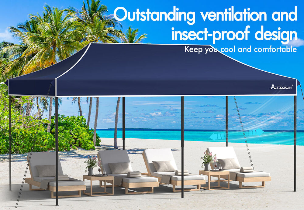 ALFORDSON Gazebo 6x3m Pop Up Marquee 600D Oxford Folding Outdoor Tent Navy