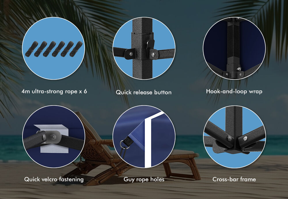 ALFORDSON Gazebo 6x3m Pop Up Marquee 600D Oxford Folding Outdoor Tent Navy