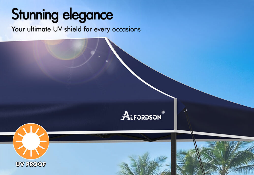 ALFORDSON Gazebo 6x3m Pop Up Marquee 600D Oxford Folding Outdoor Tent Navy