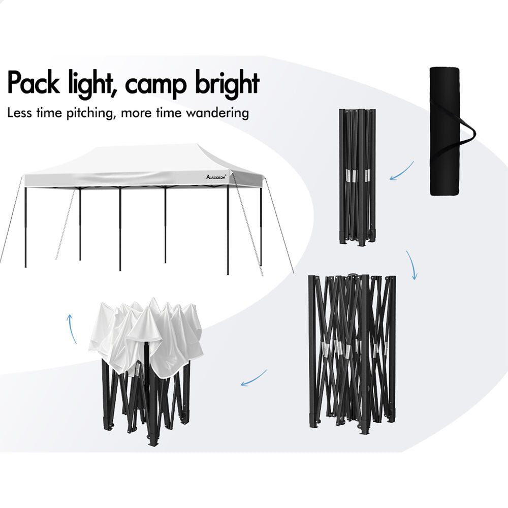 ALFORDSON Gazebo 6x3m Pop Up Marquee 600D Oxford Folding Outdoor Tent White