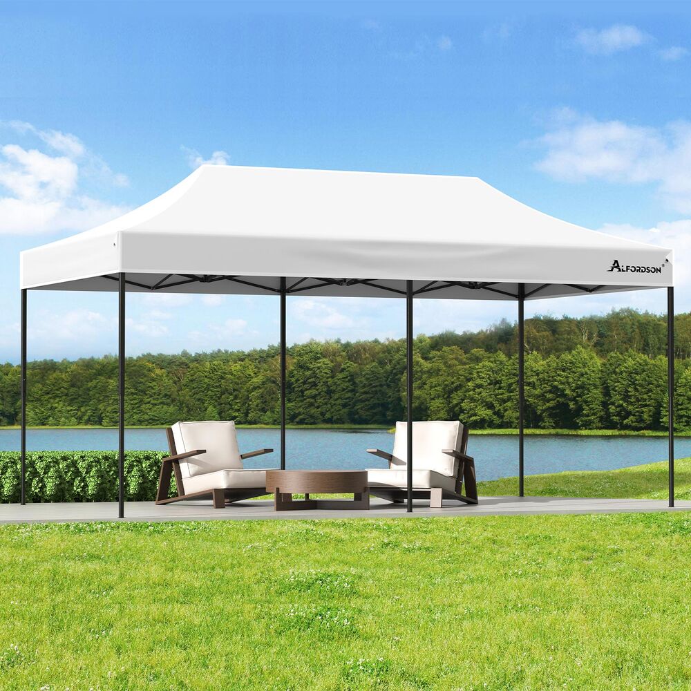 ALFORDSON Gazebo 6x3m Pop Up Marquee 600D Oxford Folding Outdoor Tent White