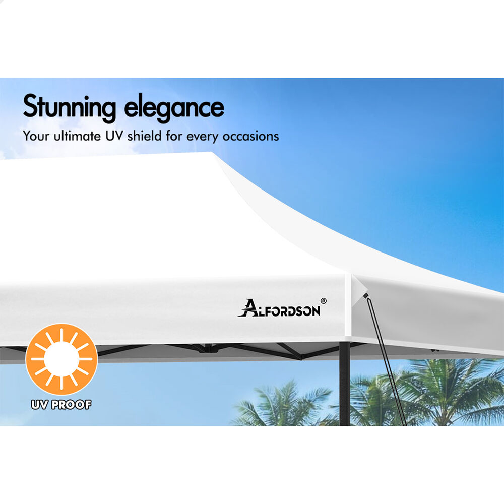 ALFORDSON Gazebo 6x3m Pop Up Marquee 600D Oxford Folding Outdoor Tent White