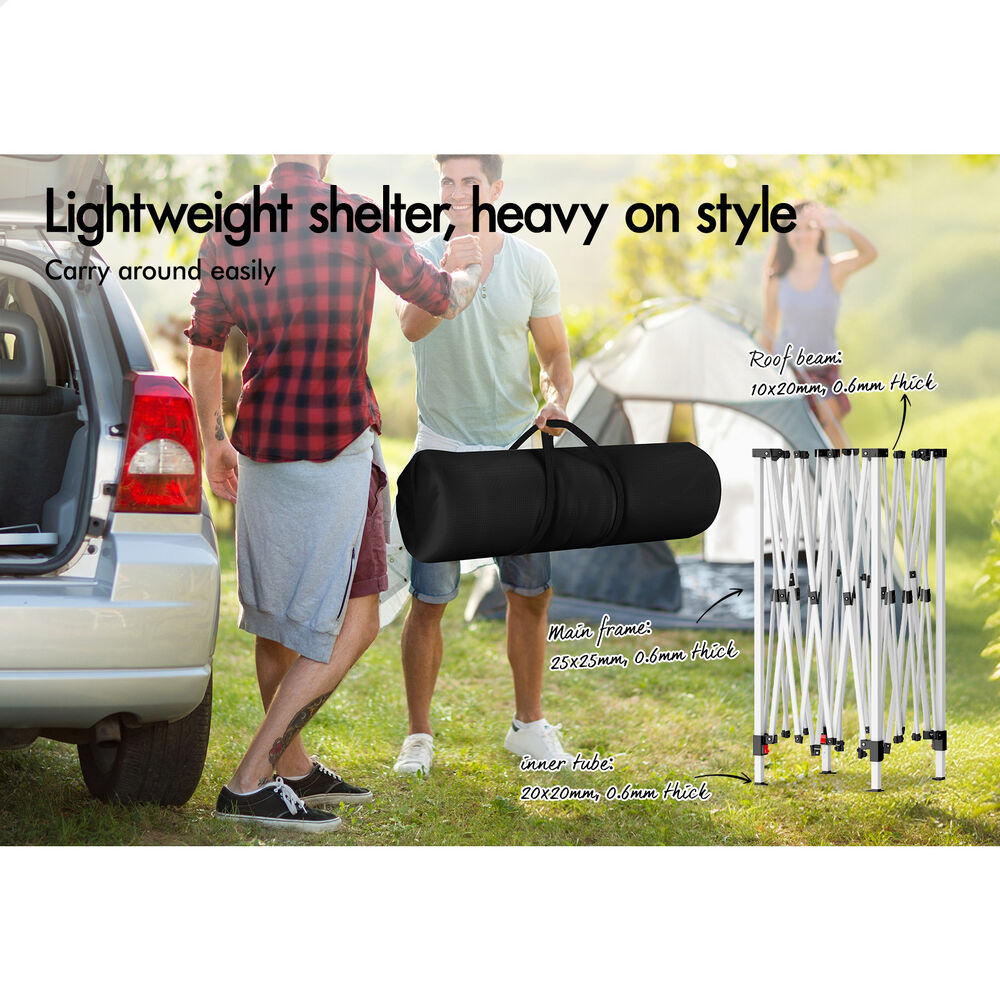 3x3m Gazebo ALFORDSON Pop Up Marquee Outdoor Tent Mesh Wall White