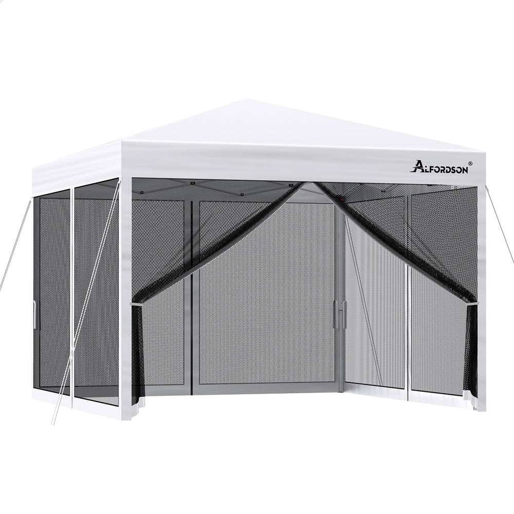 3x3m Gazebo ALFORDSON Pop Up Marquee Outdoor Tent Mesh Wall White