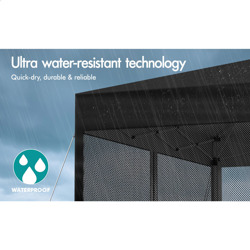 3x6m Gazebo ALFORDSON Pop Up Marquee Outdoor Tent Mesh Wall Black
