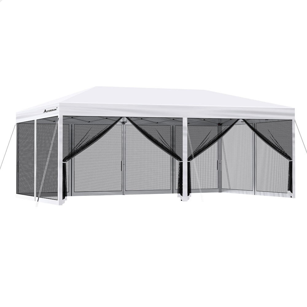 3x6m Gazebo ALFORDSON Pop Up Marquee Outdoor Tent Mesh Wall White