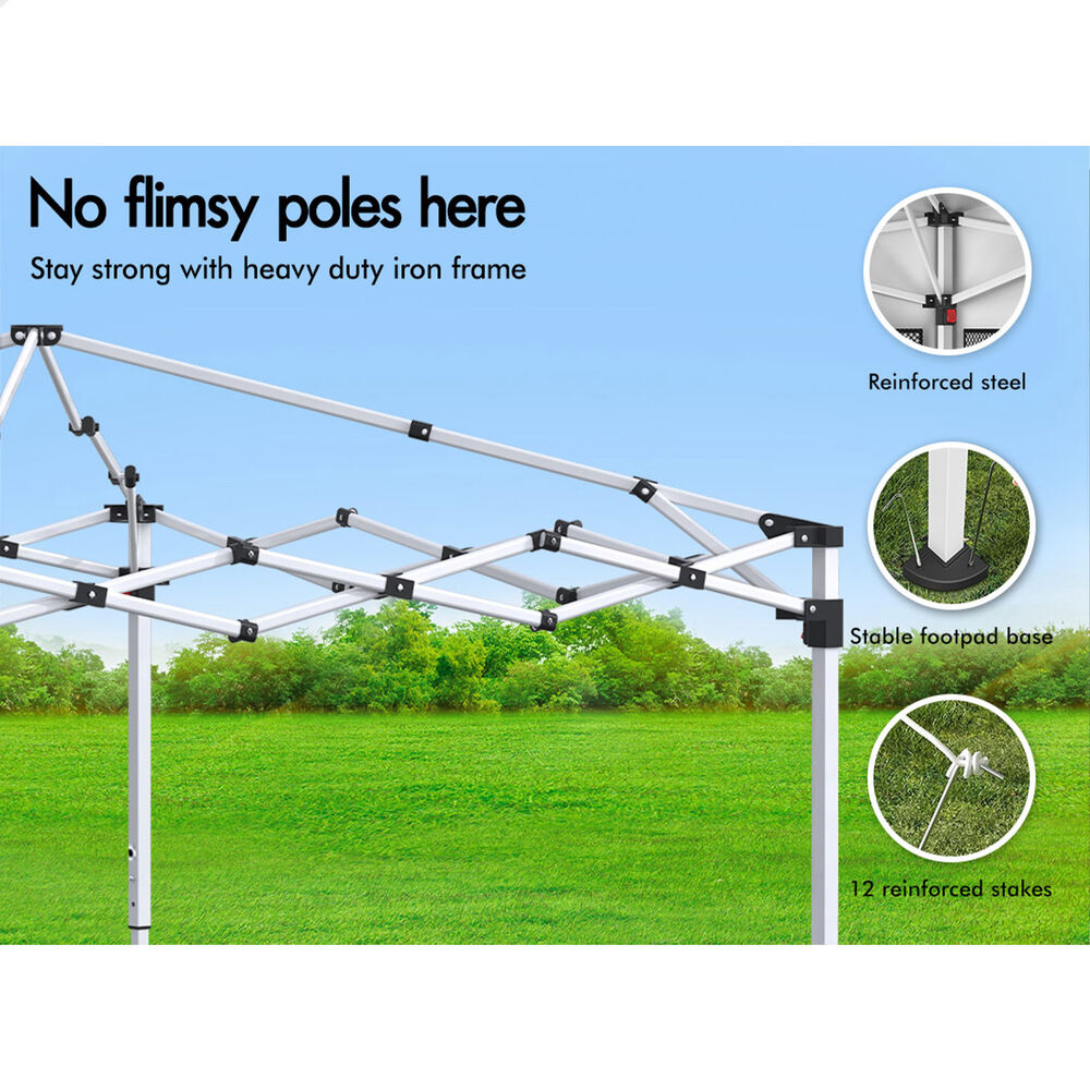 3x6m Gazebo ALFORDSON Pop Up Marquee Outdoor Tent Mesh Wall White