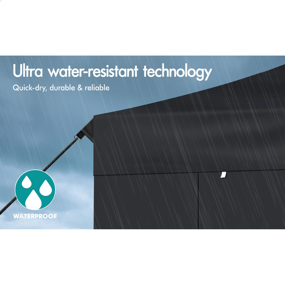 ALFORDSON Gazebo 3x3m Pop Up Marquee 600D Oxford Folding Camping Tent Black