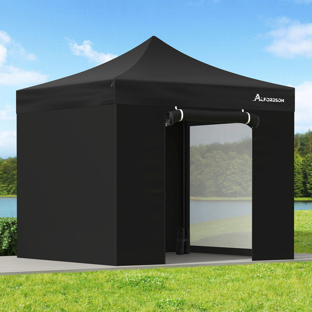 ALFORDSON Gazebo 3x3m Pop Up Marquee 600D Oxford Folding Camping Tent Black