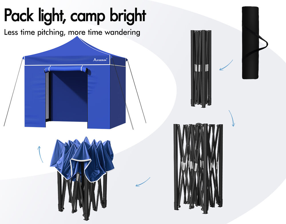 ALFORDSON Gazebo 3x3m Pop Up Marquee 600D Oxford Folding Camping Tent Blue