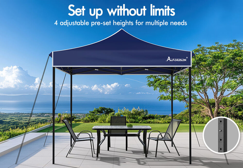 ALFORDSON Gazebo 3x3m Pop Up Marquee 600D Oxford Folding Camping Tent Navy