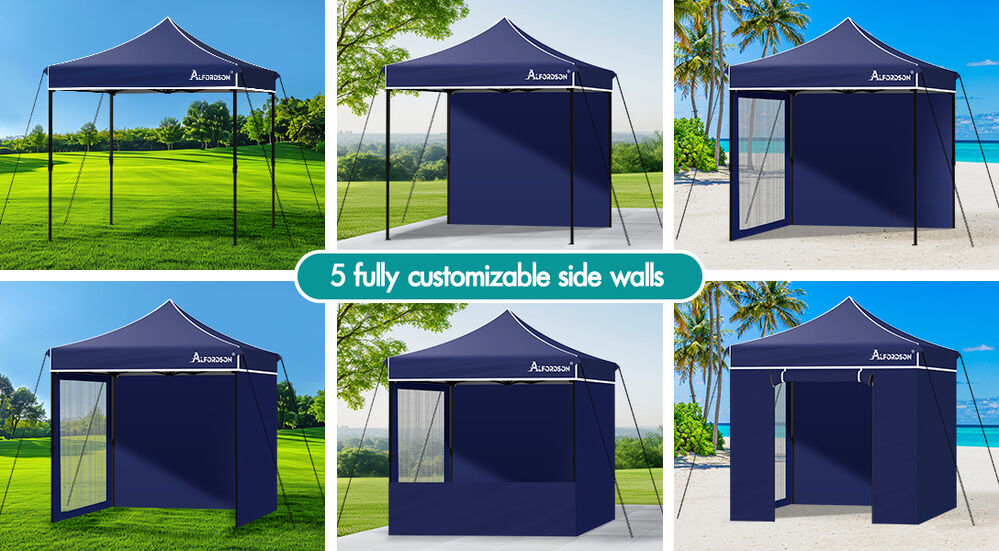ALFORDSON Gazebo 3x3m Pop Up Marquee 600D Oxford Folding Camping Tent Navy