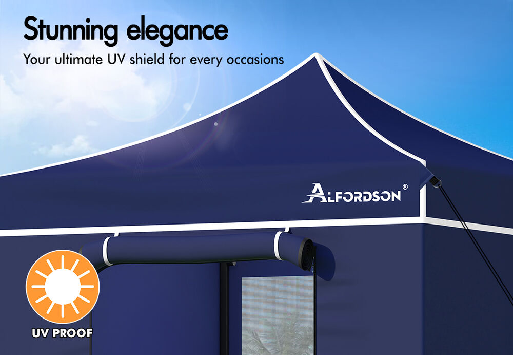 ALFORDSON Gazebo 3x3m Pop Up Marquee 600D Oxford Folding Camping Tent Navy