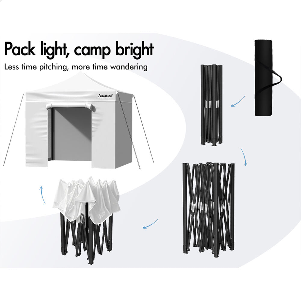 ALFORDSON Gazebo 3x3m Pop Up Marquee 600D Oxford Folding Camping Tent White