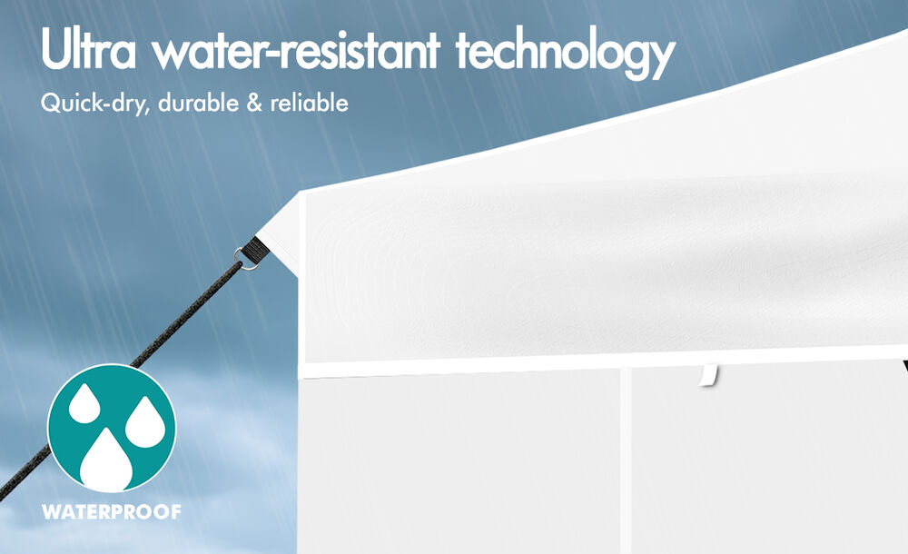 ALFORDSON Gazebo 3x3m Pop Up Marquee 600D Oxford Folding Camping Tent White