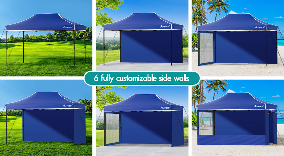 ALFORDSON Gazebo 4.5x3m Pop Up Marquee 600D Oxford Folding Camping Tent Blue