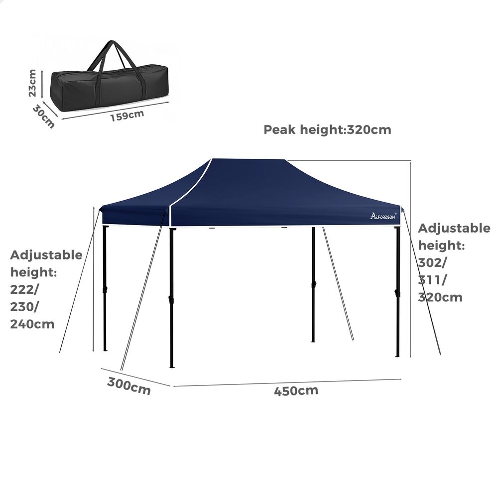 ALFORDSON Gazebo 3x4.5 Pop Up Marquee Navy