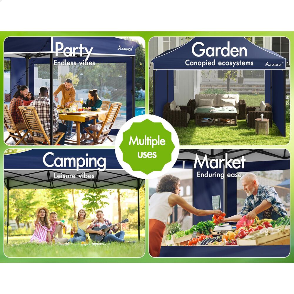 ALFORDSON Gazebo 3x4.5 Pop Up Marquee Navy