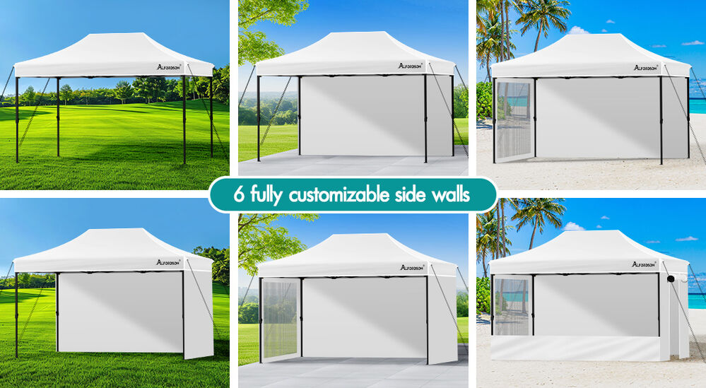 ALFORDSON Gazebo 4.5x3m Pop Up Marquee 600D Oxford Folding Camping Tent White