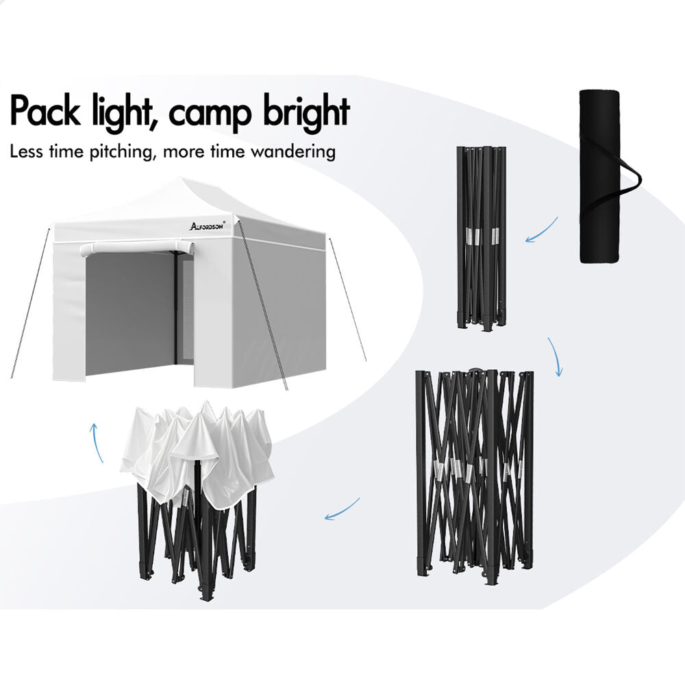 ALFORDSON Gazebo 4.5x3m Pop Up Marquee 600D Oxford Folding Camping Tent White
