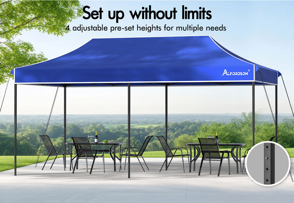 ALFORDSON Gazebo 3x6m Pop Up Marquee Camping Folding Tent 600D Oxford Blue