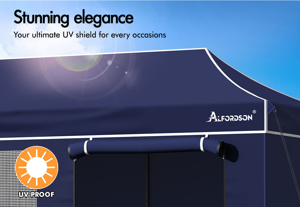 ALFORDSON Gazebo 6x3m Pop Up Marquee 600D Oxford Folding Camping Tent Navy