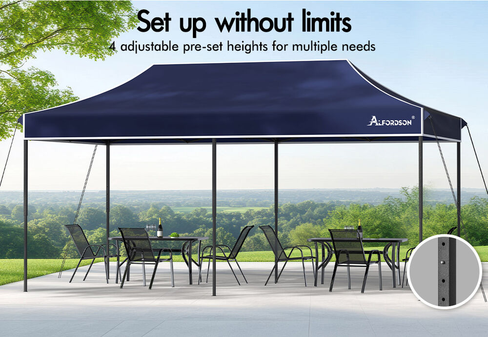 ALFORDSON Gazebo 6x3m Pop Up Marquee 600D Oxford Folding Camping Tent Navy