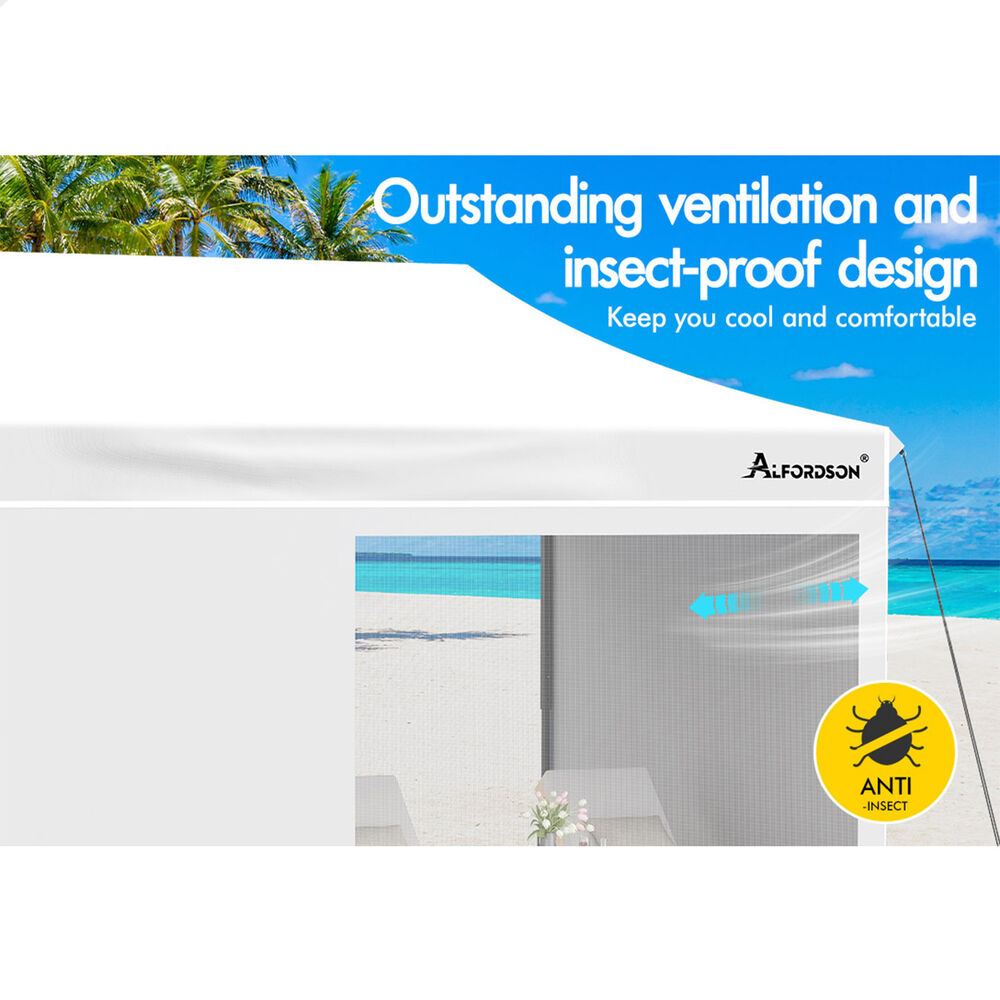 ALFORDSON Gazebo 6x3m Pop Up Marquee 600D Oxford Folding Camping Tent White