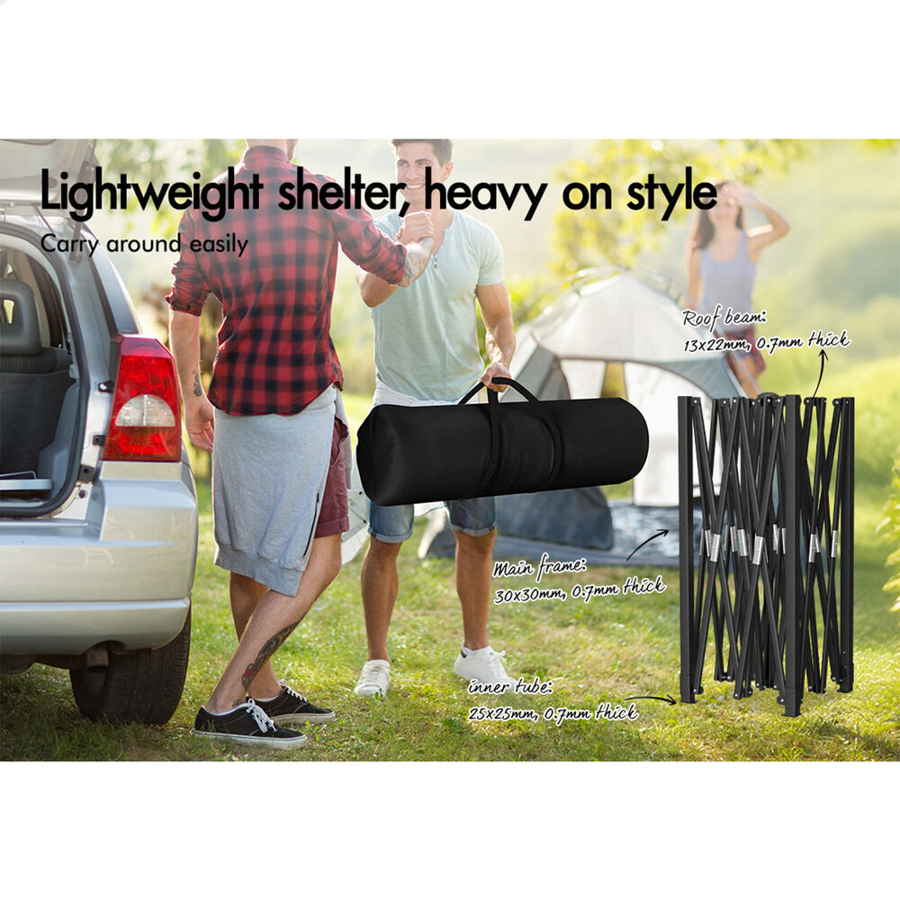 ALFORDSON Gazebo 6x3m Pop Up Marquee 600D Oxford Folding Camping Tent White