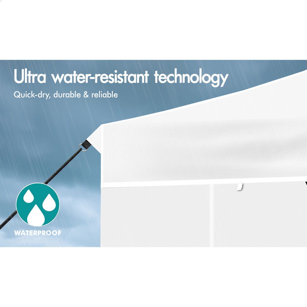 ALFORDSON Gazebo 6x3m Pop Up Marquee 600D Oxford Folding Camping Tent White