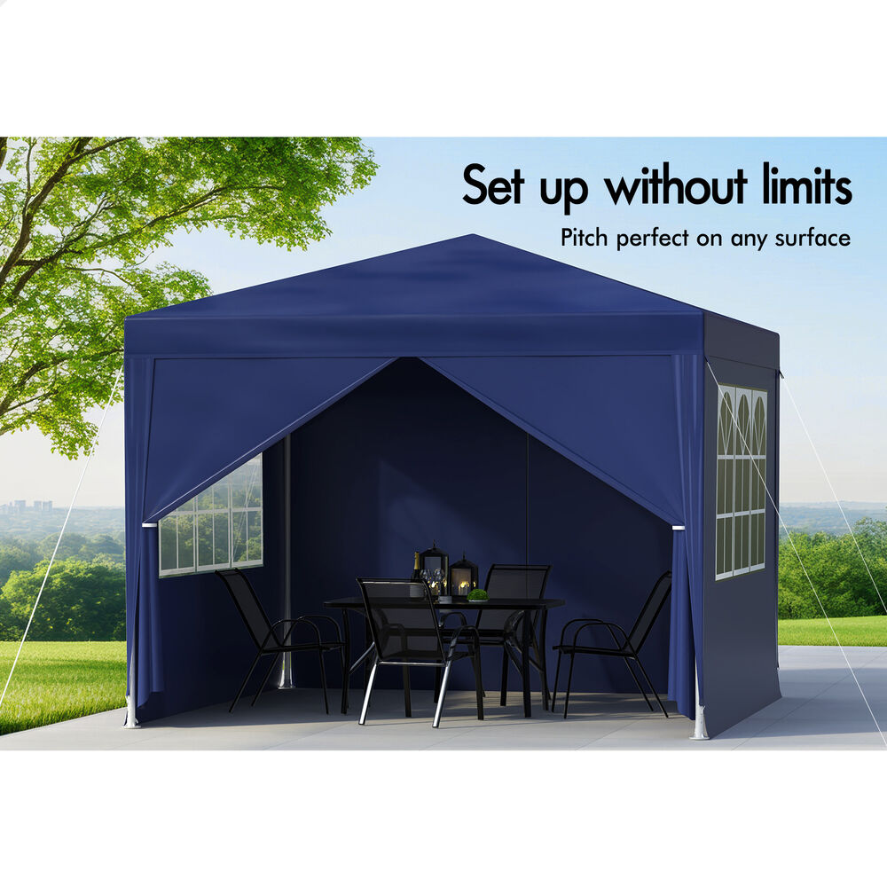 ALFORDSON Gazebo 3x3m Outdoor Wedding Marquee Camping Canopy Portable Blue