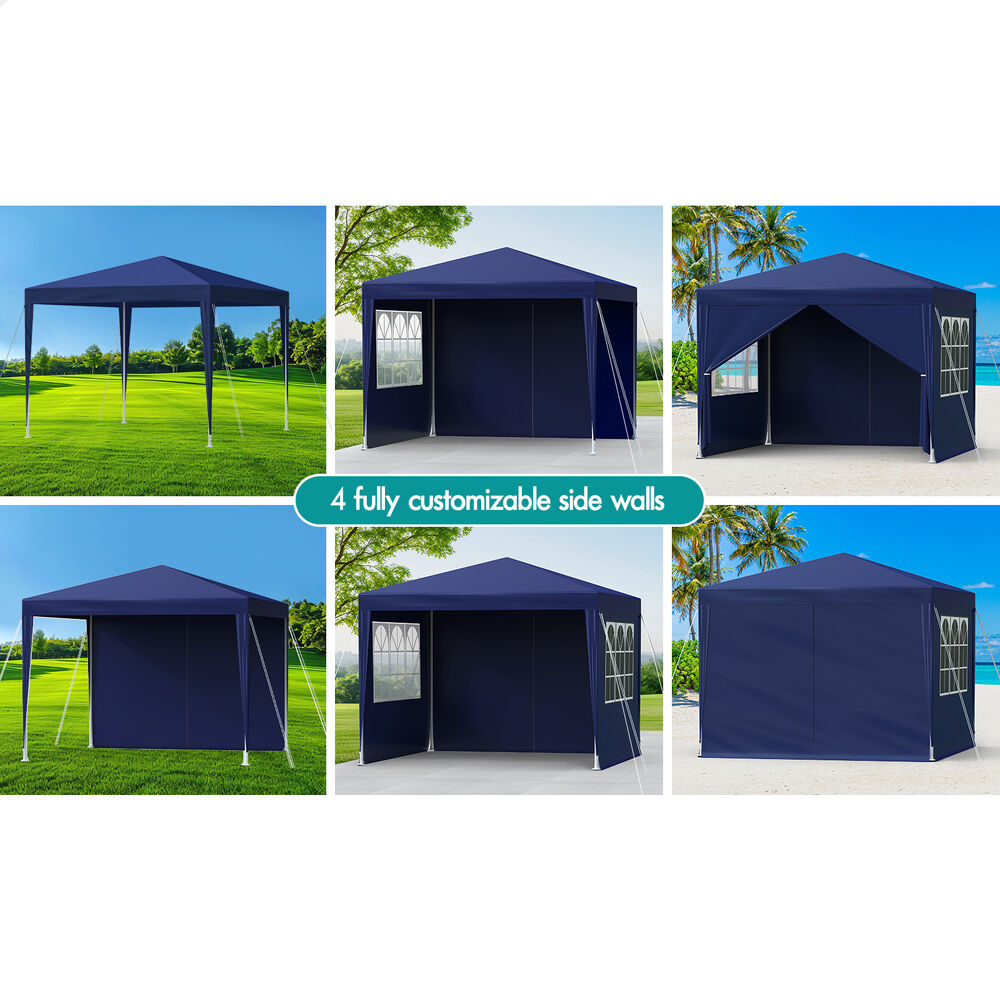 ALFORDSON Gazebo 3x3m Outdoor Wedding Marquee Camping Canopy Portable Blue