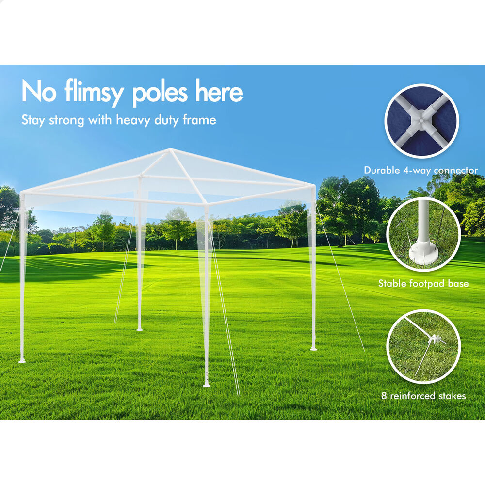 ALFORDSON Gazebo 3x3m Outdoor Wedding Camping Marquee Canopy Portable Blue