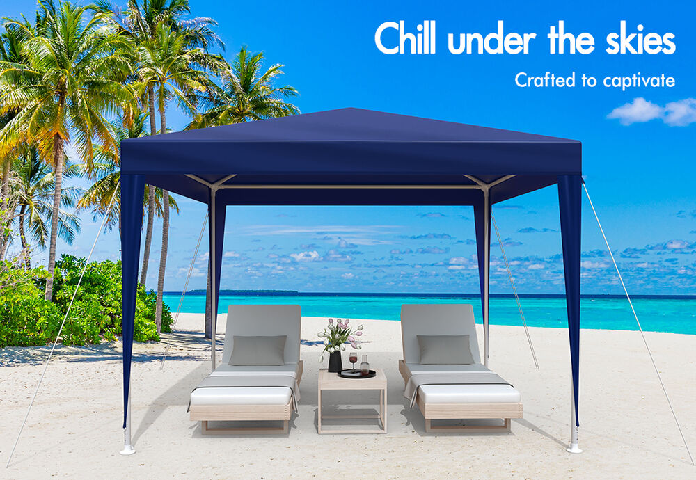 ALFORDSON Gazebo 3x3m Outdoor Wedding Camping Marquee Canopy Portable Blue