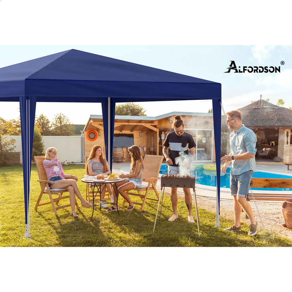 ALFORDSON Gazebo 3x3m Outdoor Wedding Camping Marquee Canopy Portable Blue