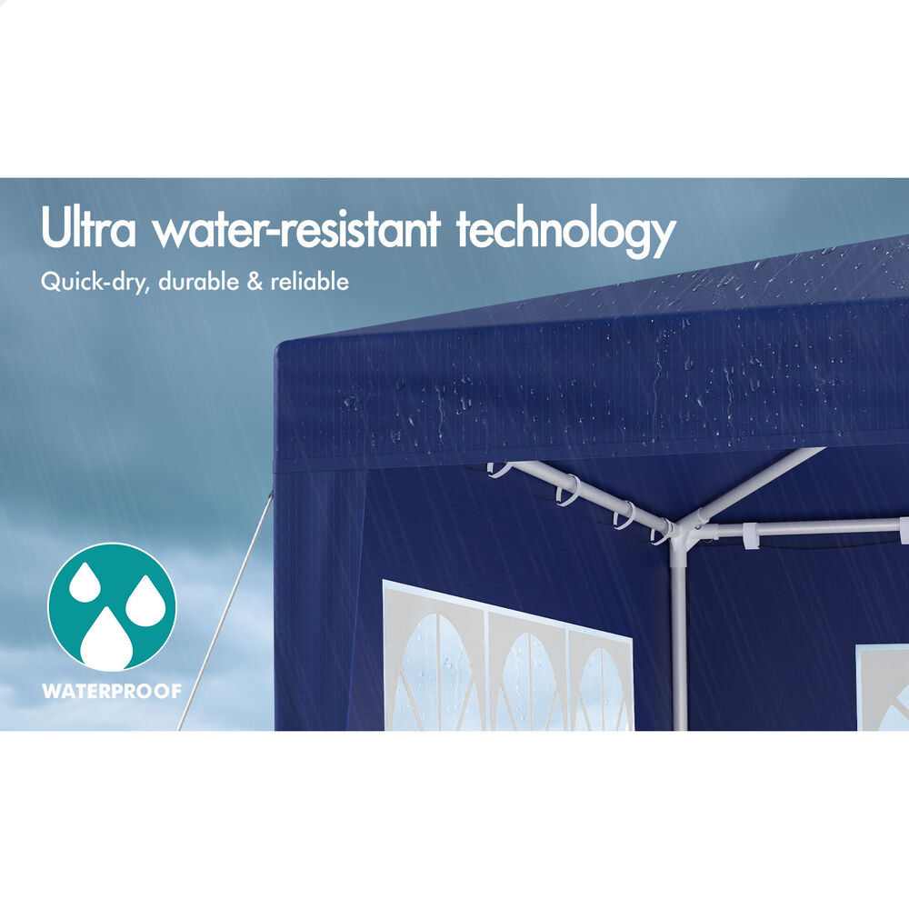 ALFORDSON Gazebo 3x6m Outdoor Wedding Camping Marquee Canopy Portable Blue