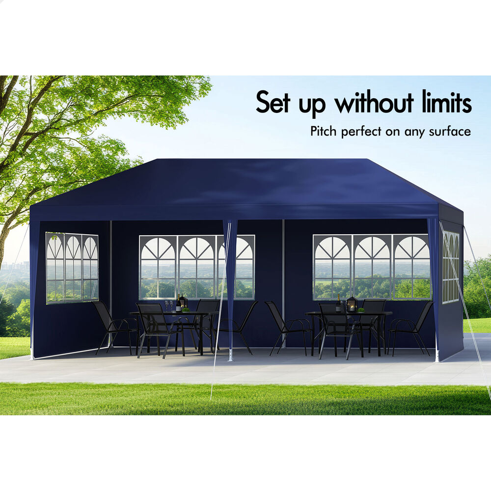 ALFORDSON Gazebo 3x6m Outdoor Wedding Camping Marquee Canopy Portable Blue
